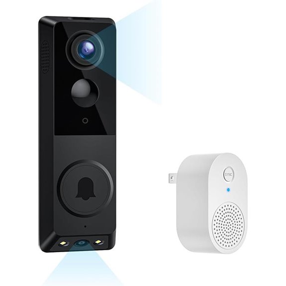 Wireless Video Doorbell with AI Detection and Night Vision