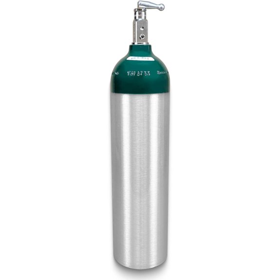 ResOne Aluminum Medical Oxygen Cylinder 14.3 cf Green