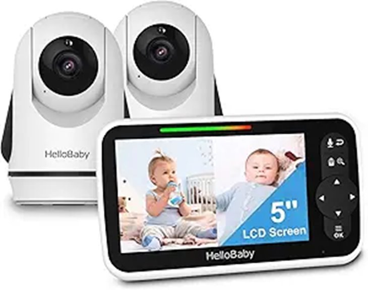 HelloBaby Video Baby Monitor with 2 Cameras