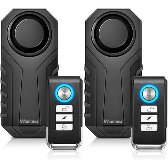 WSDCAM Bike Alarm with Remote 2-Pack Black