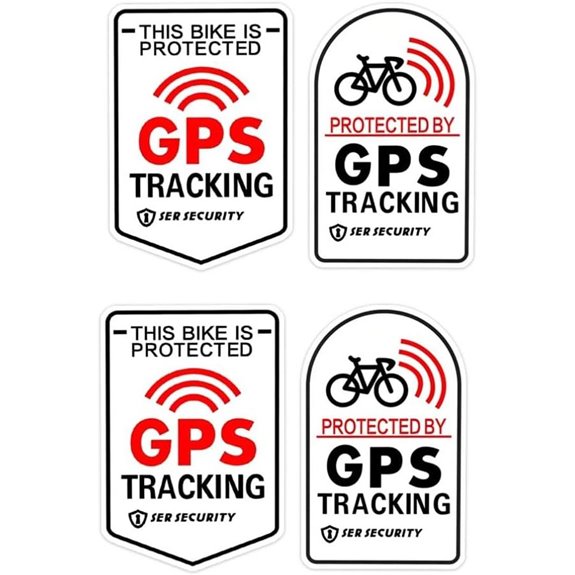 GPS Bike Security Stickers for Trackers (4 Pack)