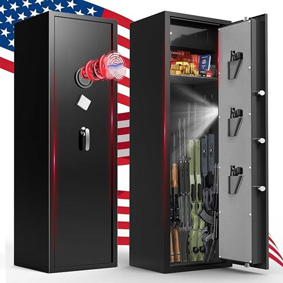 Biometric Gun Safe with Digital Keypad LED Light