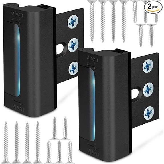 Home Security Door Lock Set (2 Pack Black)