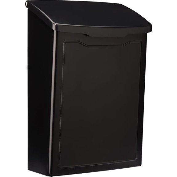 Architectural Mailboxes 2681B Black Marina Wall Mount Mailbox Small