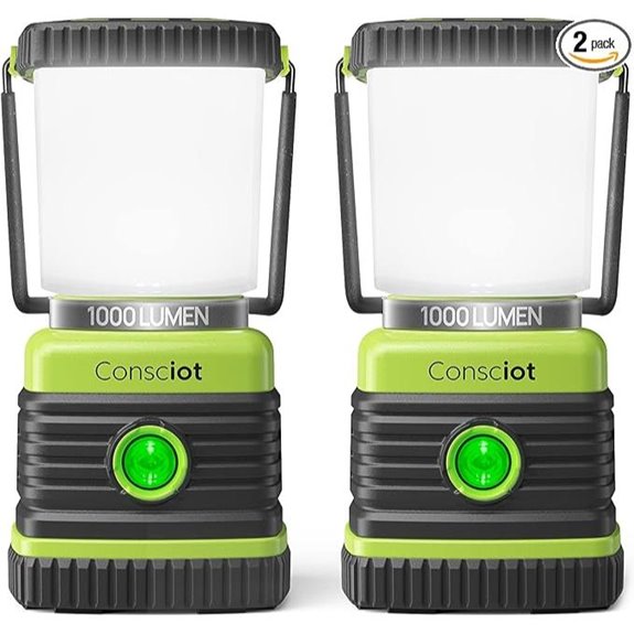 Consciot 2-Pack LED Camping Lanterns 1000LM Waterproof