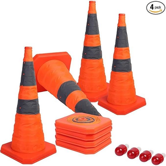 Sunnyglade 4-Pack 28-Inch Collapsible Traffic Cones