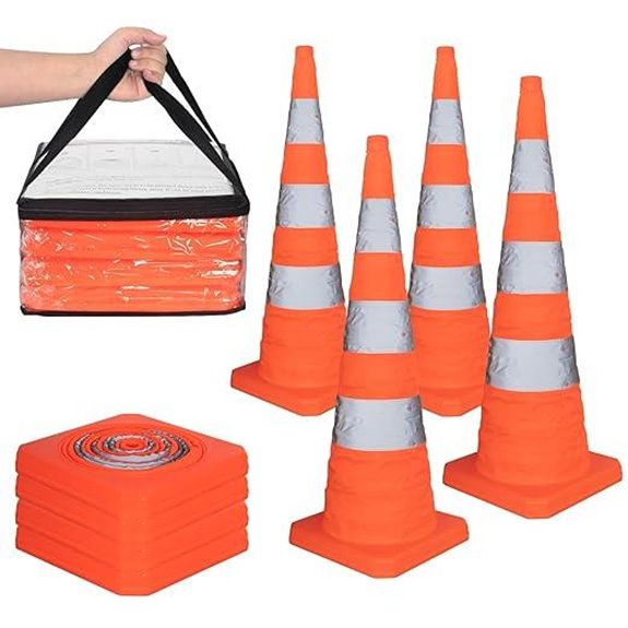 SHAREWIN 36 Collapsible Traffic Cones (4-Pack)
