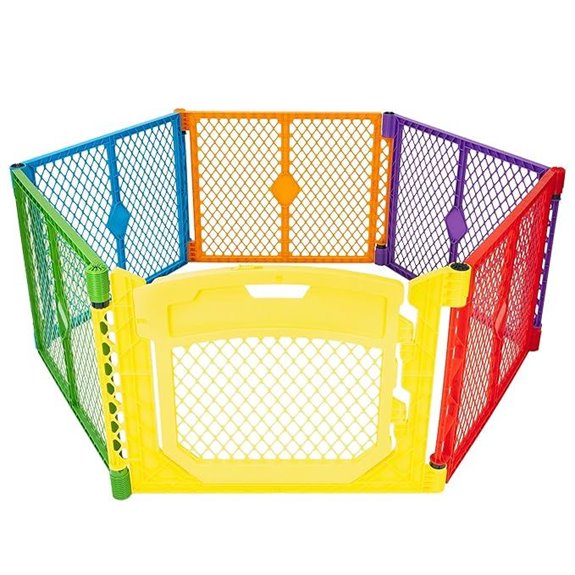 colorful 6 panel baby playpen