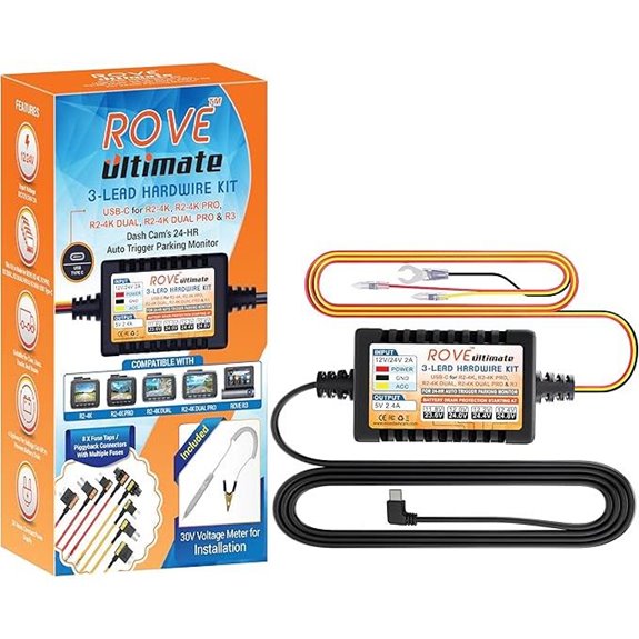 ROVE Dash Cam Hardwire Kit with USB-C Port