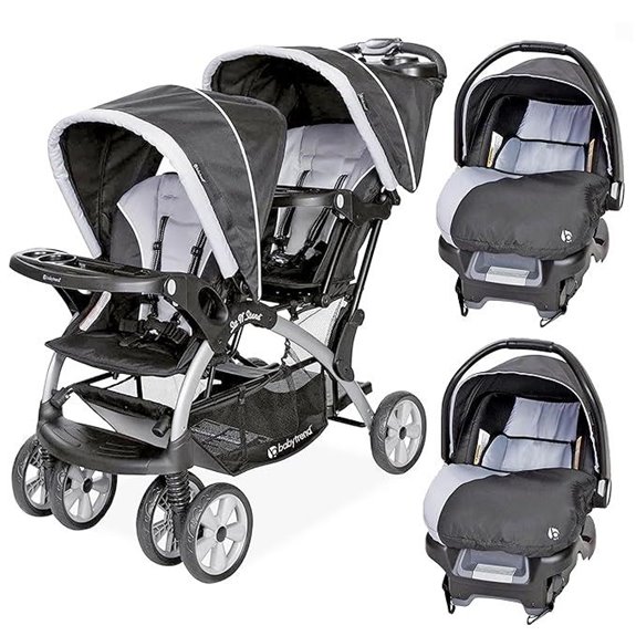 Baby Trend Double Stroller & 2 Car Seat Set