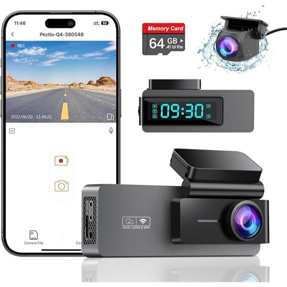 Dual 4K+1080P Car Dash Cam with Night Vision