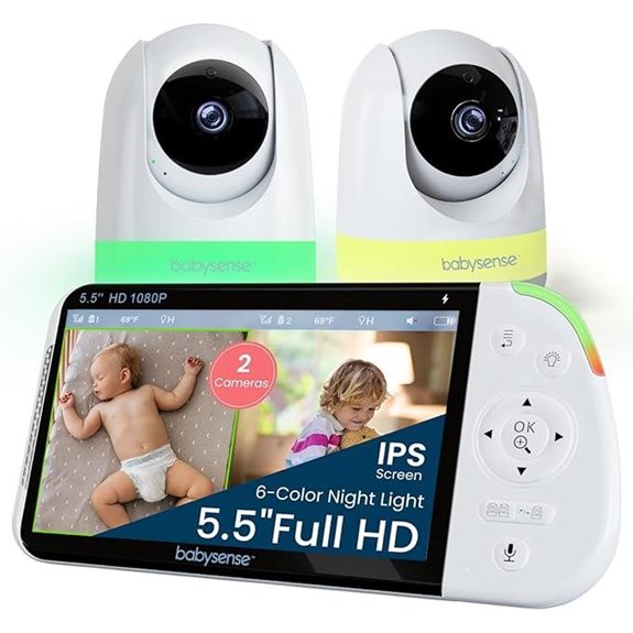 Babysense 5.5 Split Screen Baby Monitor with 2 Cameras