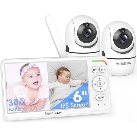HelloBaby Baby Monitor with Dual Cameras and Night Vision