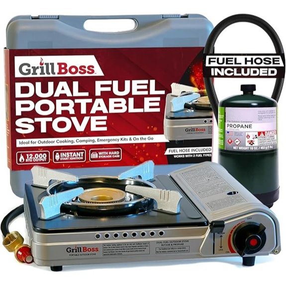 Grill Boss Dual Fuel Camp Stove (12,000 BTU)