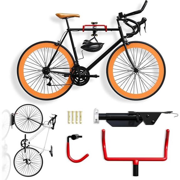 2 Pack Wall Mount Bike Racks for Garage Storage