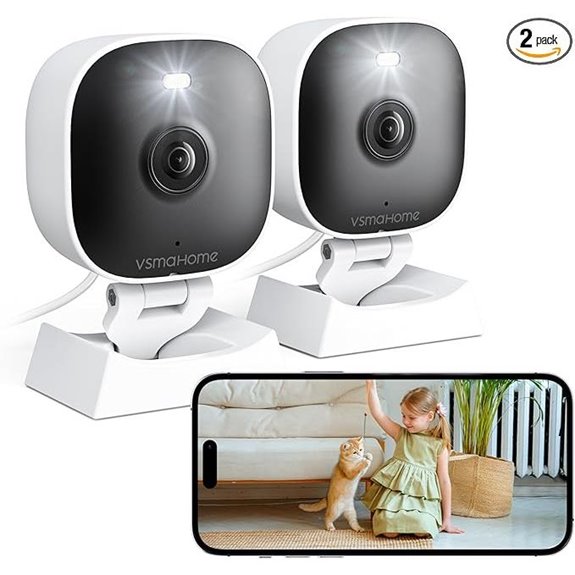 2-Pack 2K Indoor/Outdoor Security Cameras with Night Vision
