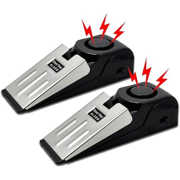 2 Pack Portable Door Stop Alarm with 120dB Security