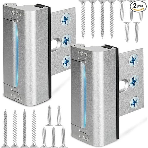 Home Security Door Lock Set (2 Pack Silver)