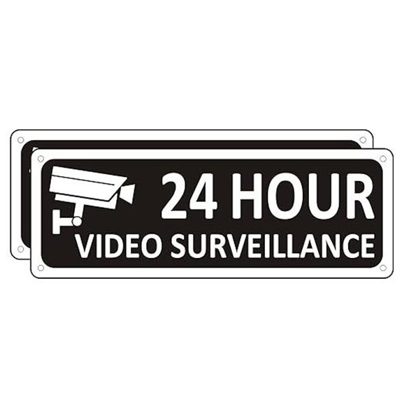Heavy-duty Metal Security Camera Sign (2 Pack)