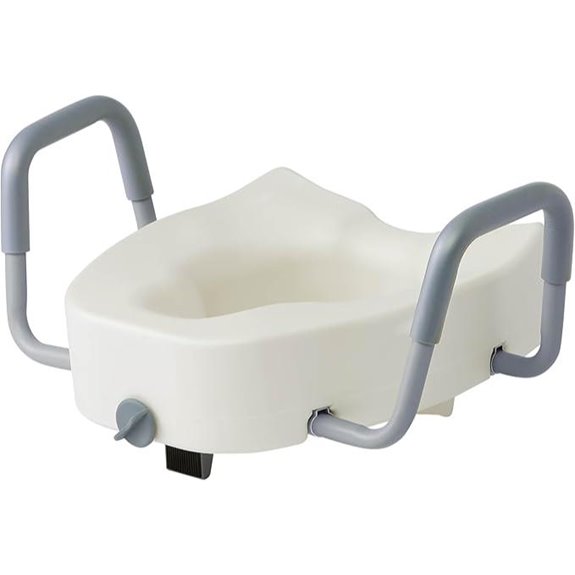 Medline 5 Elongated Raised Toilet Seat with Arms