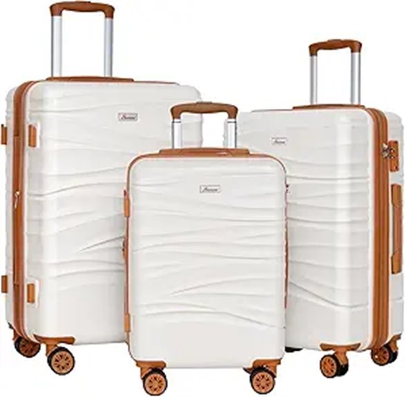 Romswi 3-Piece Expandable Luggage Set with TSA Locks