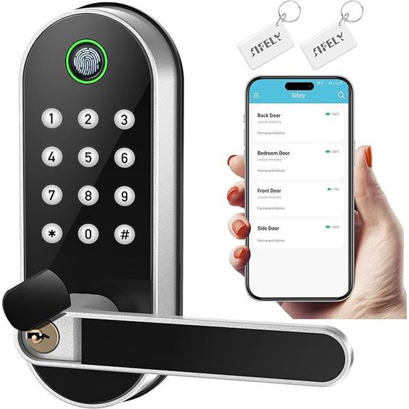 Fingerprint Smart Door Lock with Keypad and Handle