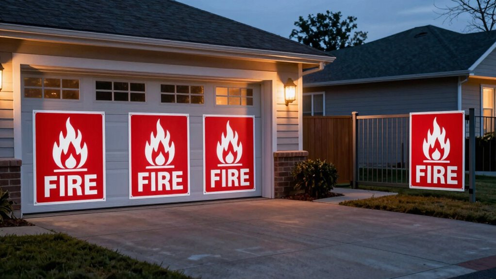 fire safety signs deterring intruders
