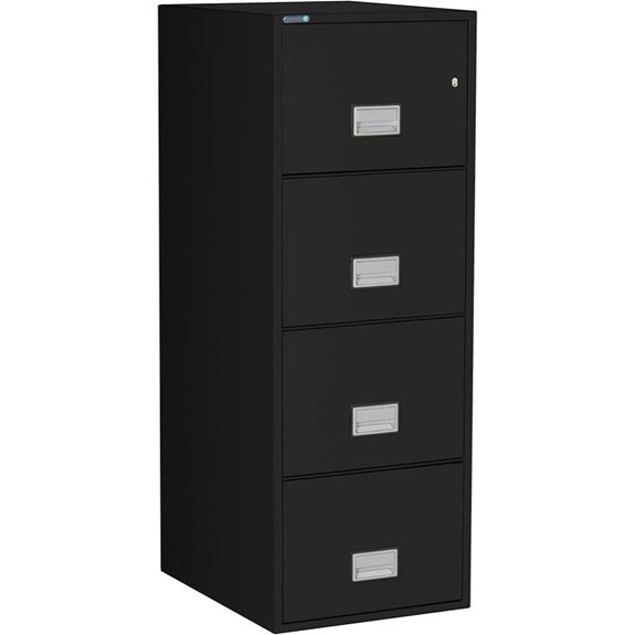 25-inch Fireproof 4-Drawer File Cabinet with Lock