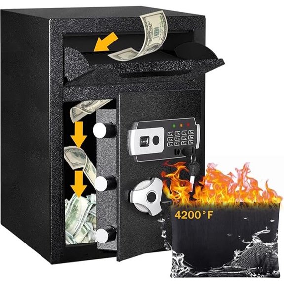 Fireproof Drop Safe with Digital Lock and Anti-Fishing