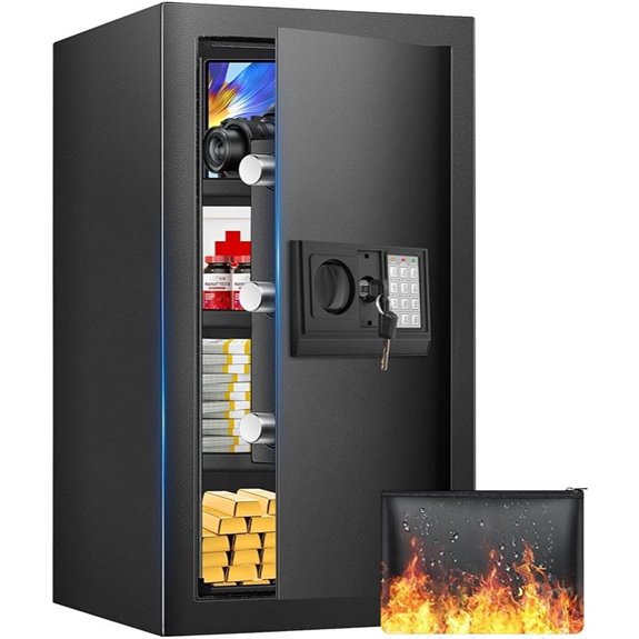 Tall Safe Box with Digital Lock and Fireproof Features