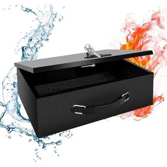 YIYITOOLS Fireproof Lock Box with Keys and Combo