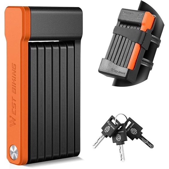 Compact Folding Bike Lock with 3 Keys