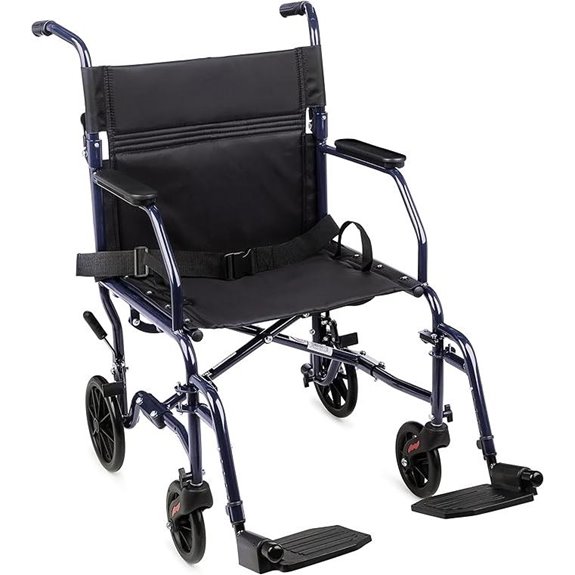 Carex Transport Wheelchair with Foldable Foot Rests