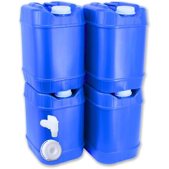 5-Gallon Stackable Water Storage Containers (4-Pack)