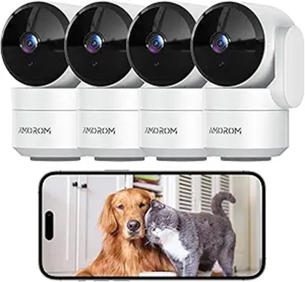 Indoor Security Camera 4-Pack with Night Vision and 2-Way Audio