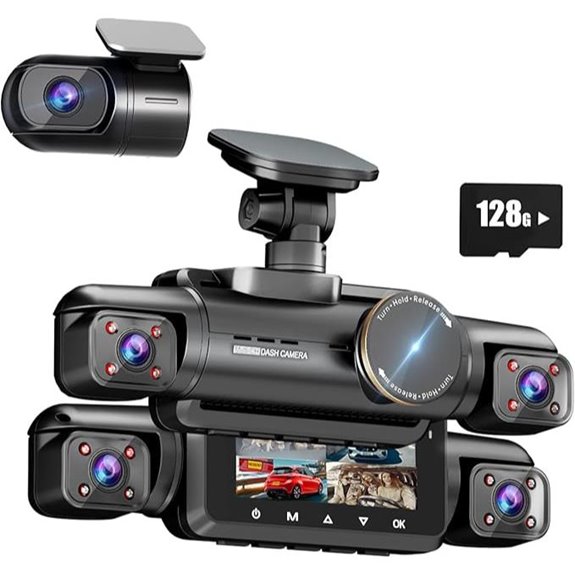 AI Dash Cam 4-Channel 360° Night Vision with GPS