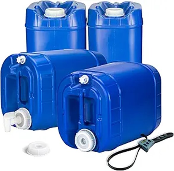 Legacy 5-Gallon Emergency Water Storage Containers (4-Pack)
