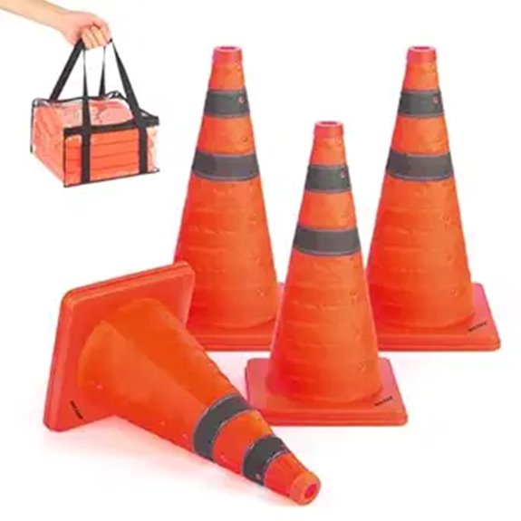 BATTIFE 4 Pack 18-Inch Collapsible Traffic Cones