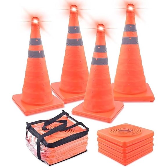 ERKOON 4 Pack 18 Collapsible Traffic Cones