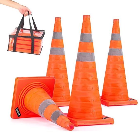 BATTIFE 4-Pack 28 Collapsible Traffic Cones
