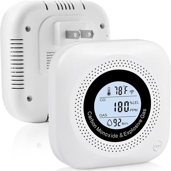 4-in-1 Gas Leak & CO Detector with Temp & Humidity