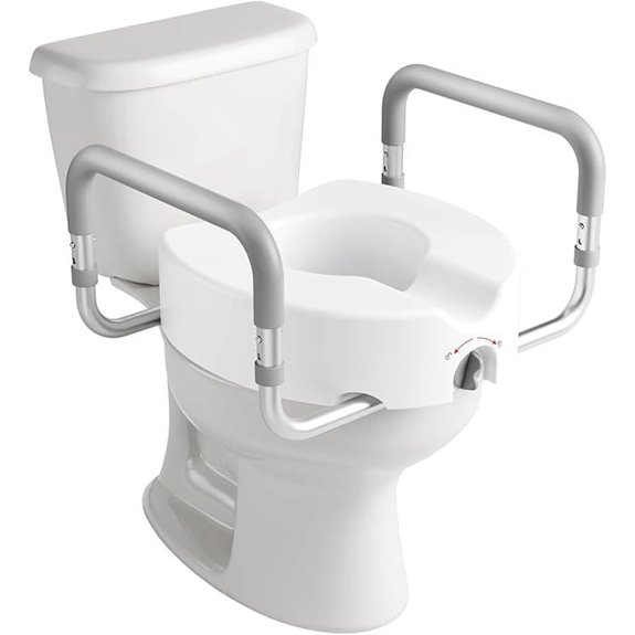 HOMLAND Raised Toilet Seat with Handles Gray