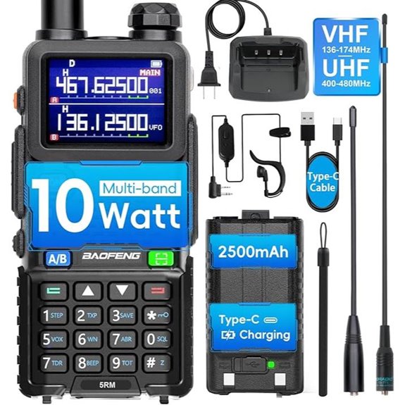 BAOFENG 5RM Ham Radio 10W NOAA Weather 771 Antenna