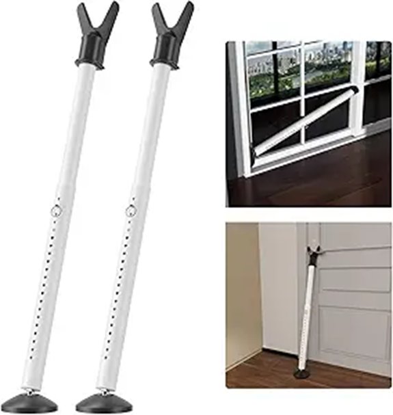 Heavy Duty Adjustable Door Security Barricades (2 Pack)