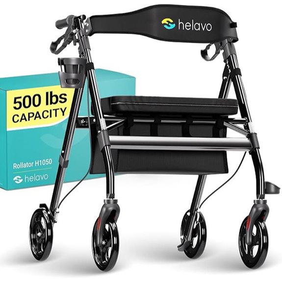Helavo Heavy-Duty Bariatric Walker with Large Seat