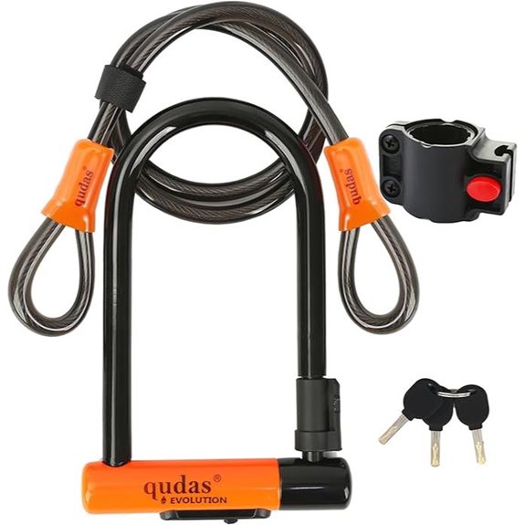 Heavy Duty Bike U Lock with Cable and Cover