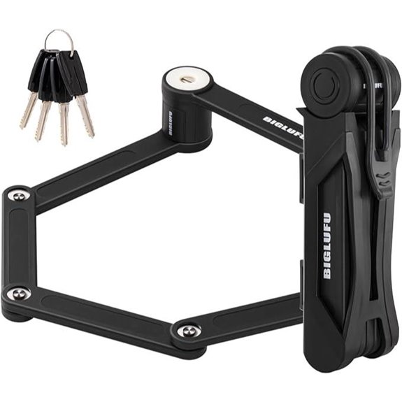 BIGLUFU Heavy Duty Foldable Bike Lock with Keys