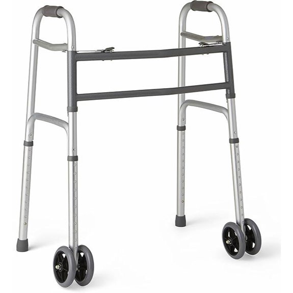 Medline Heavy-Duty Bariatric Folding Walker with Wheels