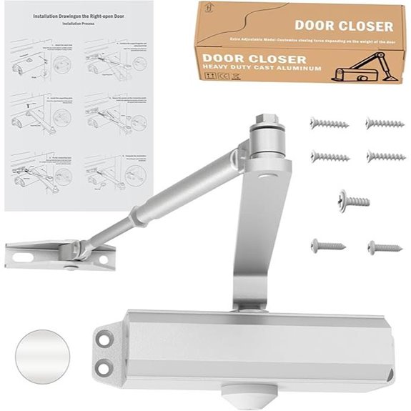 Heavy Duty Commercial Hydraulic Door Closer (Silver)