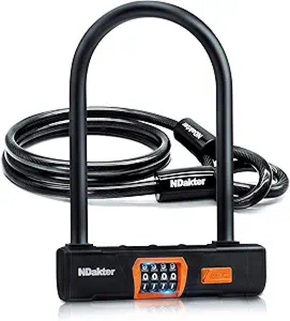 NDakter Heavy Duty Bike Lock with Steel Cable